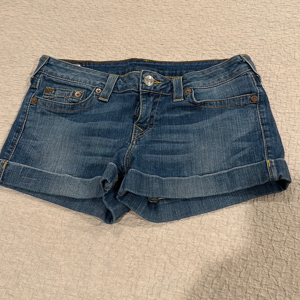 True Religion Allie cuffed jean shorts